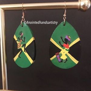 Jamaican hand painted earrings